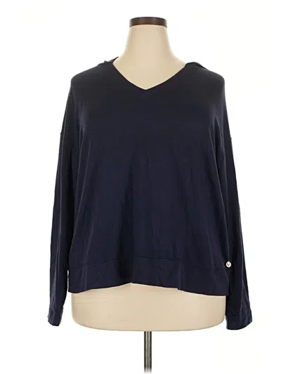 Pre-owned Livi Long Sleeve Top Blue V Neck Tops