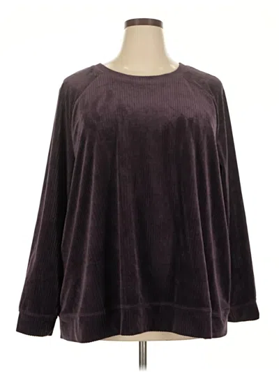 Pre-owned Livi Long Sleeve Top Burgundy Boatneck Tops
