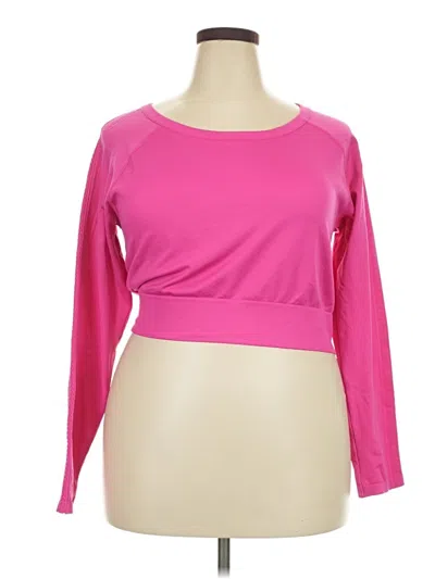 Pre-owned Livi Long Sleeve Top Pink Boatneck Tops