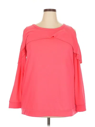 Pre-owned Livi Long Sleeve Top Pink Cold Shoulder Neckline Tops
