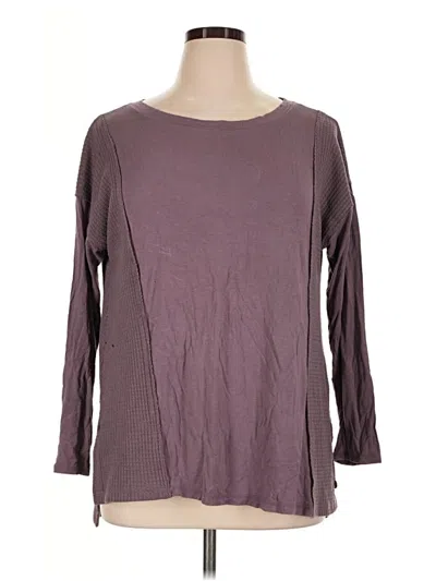 Pre-owned Livi Long Sleeve Top Purple Boatneck Tops