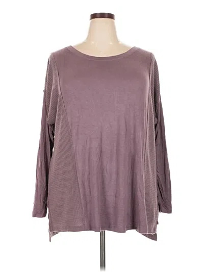 Pre-owned Livi Long Sleeve Top Purple Boatneck Tops