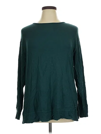 Pre-owned Livi Long Sleeve Top Teal Crew Neck Tops