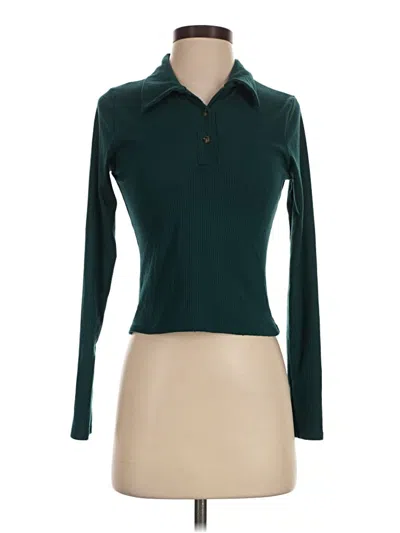 Pre-owned Livi Long Sleeve Top Teal Turtleneck Tops