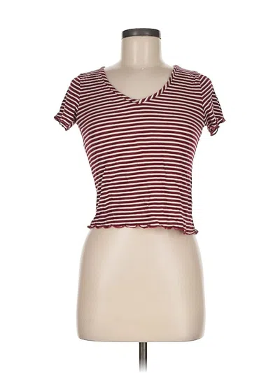 Pre-owned Livi Short Sleeve T-shirt In Burgundy