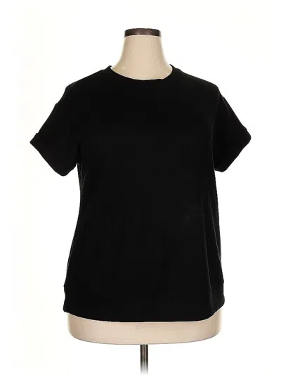 Pre-owned Livi Short Sleeve Top Black Crew Neck Tops