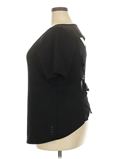 Pre-owned Livi Short Sleeve Top Black Scoop Neck Tops