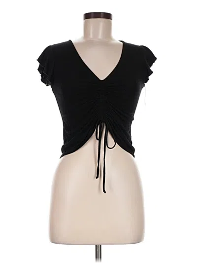 Pre-owned Livi Short Sleeve Top Black Sweetheart Neckline Tops