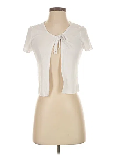 Pre-owned Livi Short Sleeve Top Ivory Keyhole Neckline Tops