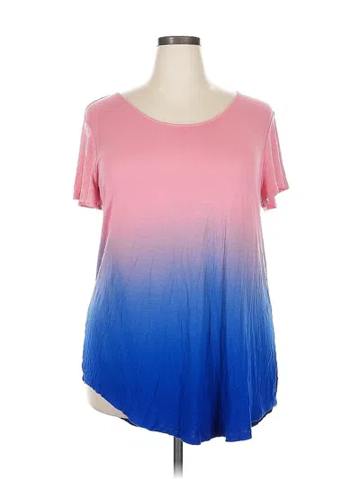 Pre-owned Livi Short Sleeve Top Pink Scoop Neck Tops