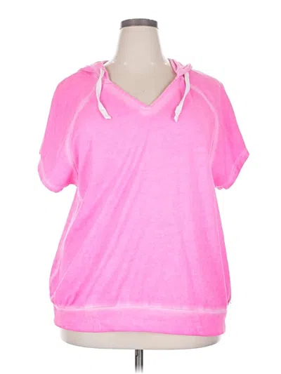 Pre-owned Livi Short Sleeve Top Pink V-neck Tops