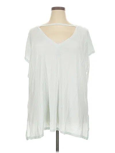 Pre-owned Livi Short Sleeve Top Silver V Neck Tops