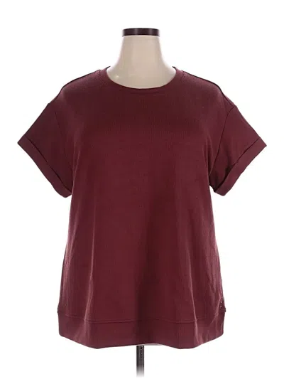 Pre-owned Livi Short Sleeve T-shirt In Burgundy