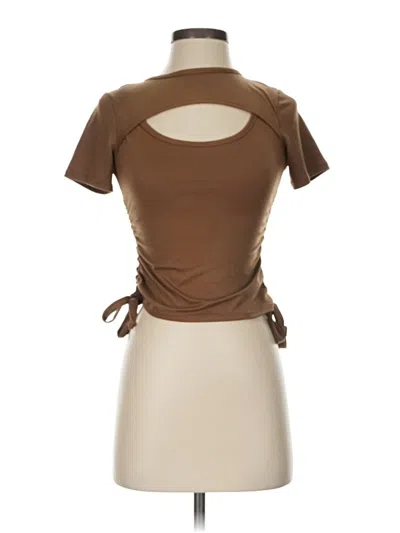 Pre-owned Livi Short Sleeve Turtleneck In Brown
