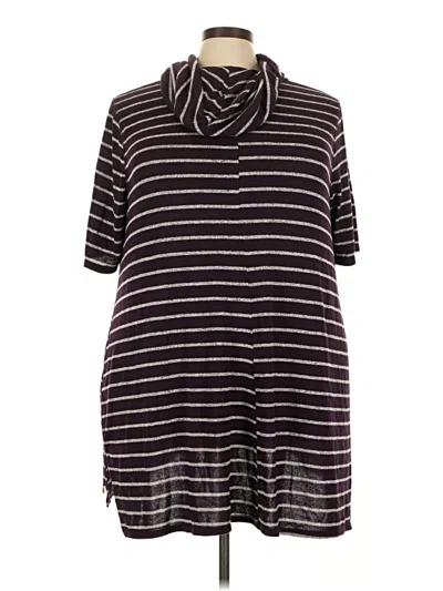 Pre-owned Livi Short Sleeve Turtleneck In Burgundy