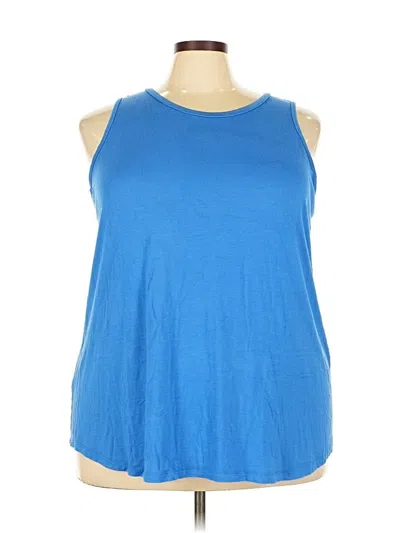 Pre-owned Livi Sleeveless Top Blue Halter Neckline Tops