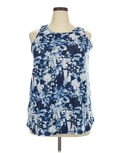 Pre-owned Livi Tank Top Blue Halter Neckline Tops
