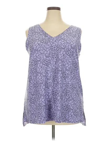 Pre-owned Livi Tank Top Purple Cold Shoulder Neckline Tops