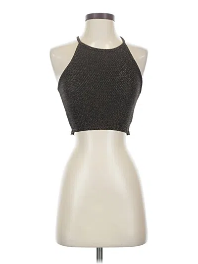 Pre-owned Livi Tank Top Silver Halter Neckline Tops