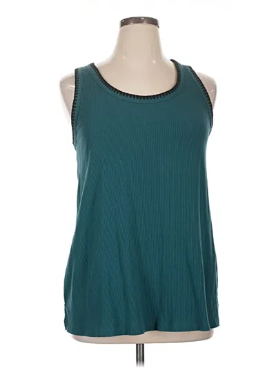 Pre-owned Livi Tank Top Teal Halter Neckline Tops