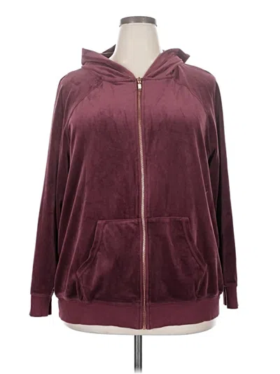 Pre-owned Livi Zip Up Hoodie In Burgundy