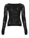 Liviana Conti Aivita Lace-effect Nylon Sweater In Black