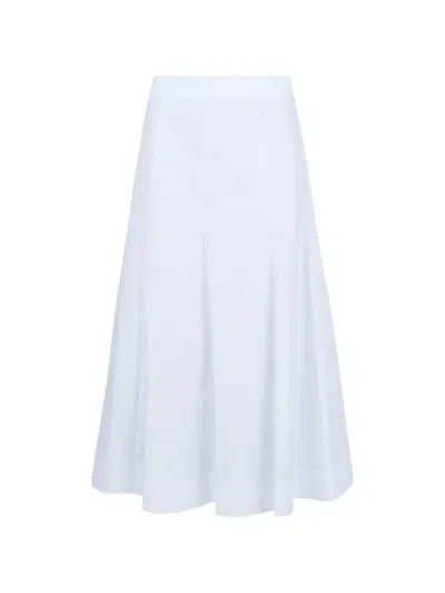 Liviana Conti Anya A-line Midi Skirt In White