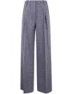 Liviana Conti Arthur Houndstooth-pattern Pleated Trousers In Gray
