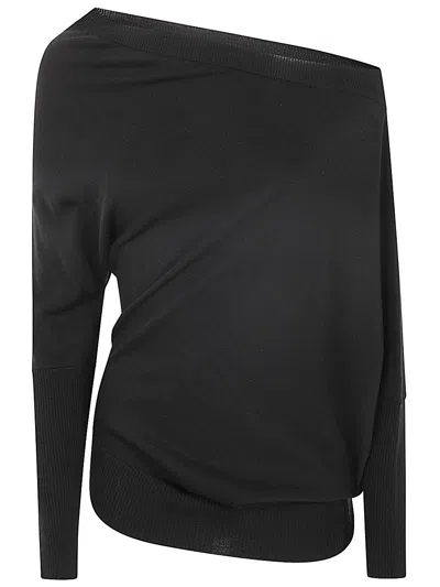 Liviana Conti Asymetrical Sweater In Black