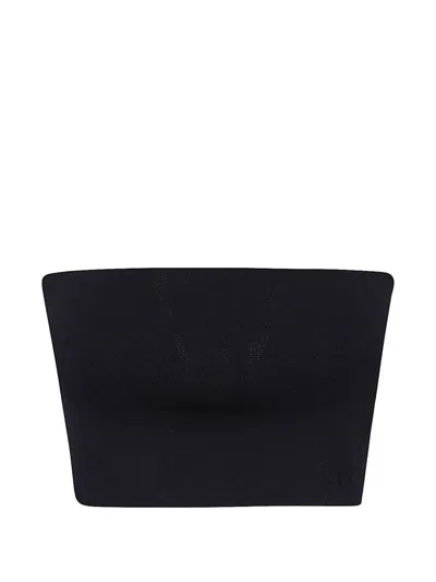 Liviana Conti Viscose Bandeau Top Cropped Strapless Ribbed In Black