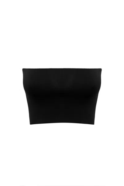 Liviana Conti Blue Viscose Bandeau Top In Nero