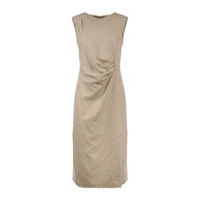 Liviana Conti Beige Cashmere Blend Dress In Neutral