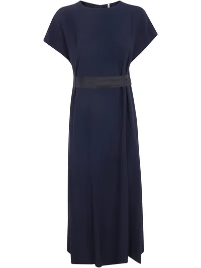 Liviana Conti Belted Dress In Blue