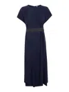 Liviana Conti Belted Dress In Blue