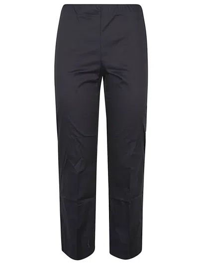 Liviana Conti Black Cotton Blend Cropped Flared Trousers