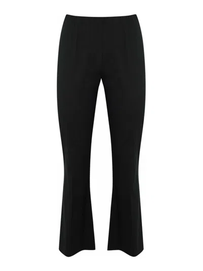 Liviana Conti Black Poplin Trousers In Negro