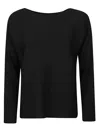 Liviana Conti Ribbed Viscose Sweater In Black