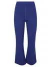 LIVIANA CONTI BLUE FLARED CROPPED TROUSERS WITH VISIBLE STITCHING FOR WOMEN