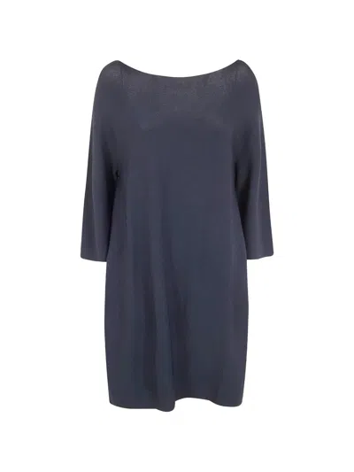 Liviana Conti Boat-neck Dress In Blue