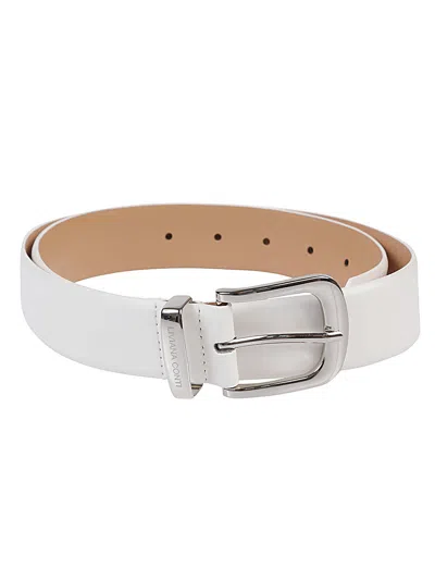 Liviana Conti Buckle Belt In White