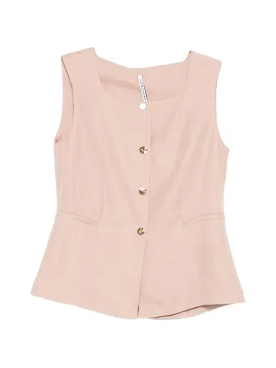 Liviana Conti Button Gilet In Neutral