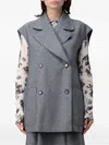 Liviana Conti Buttoned Pockets Waistcoat In Gray