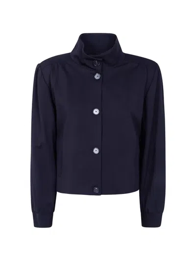 Liviana Conti Button-up Fitted Jacket In Blue