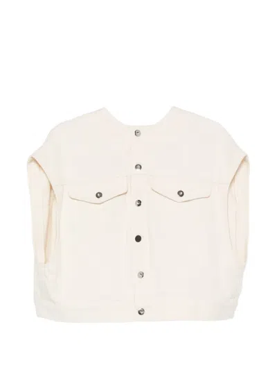 Liviana Conti Button-up Gilet In Neutral