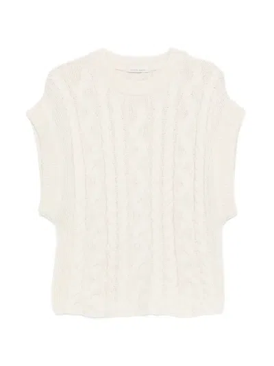 Liviana Conti Cable-knit Vest In Animal Print