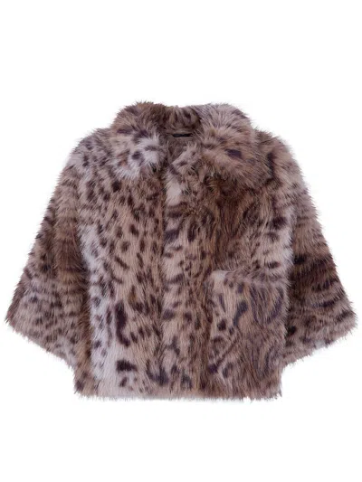 Liviana Conti Coat Faux Fur "marcel" In Brown