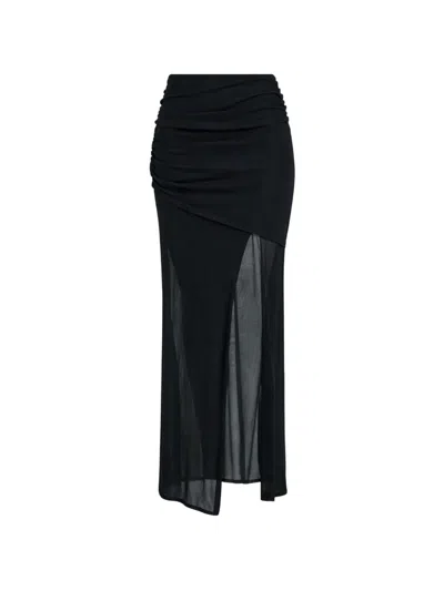 Liviana Conti Conti Ribbed-knit A-line Midi Skirt In Black