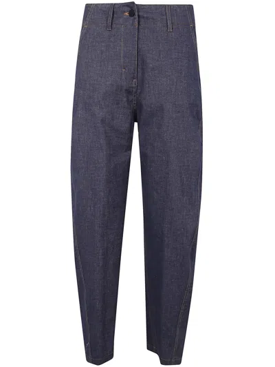 Liviana Conti Cotton Baggy Jeans In Blue