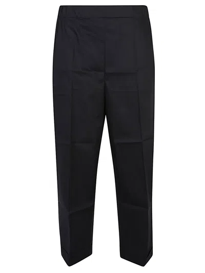 Liviana Conti Cotton Blend Cropped Trousers In Black