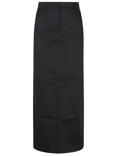 Liviana Conti Cotton Long Pencil Skirt In Black